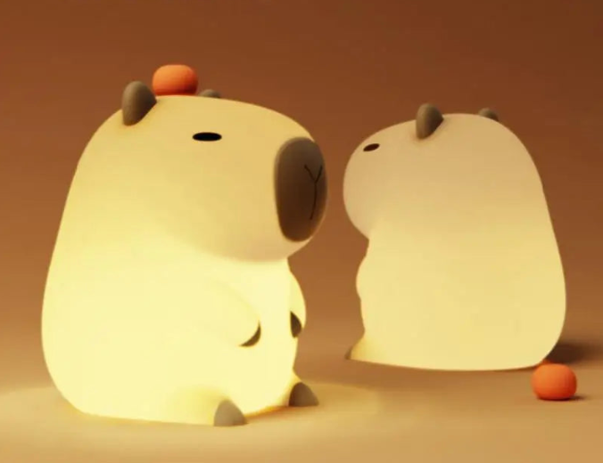 Mes animaux Déco - Veilleuse Capybara en Silicone - Douce Lumière Nuits chambre enfant