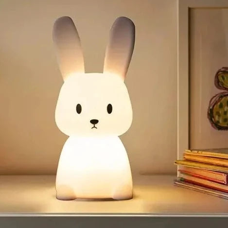 Mes animaux déco - Veilleuse Lapin en Silicone - Lumière Douce Nuits chambre Enfants