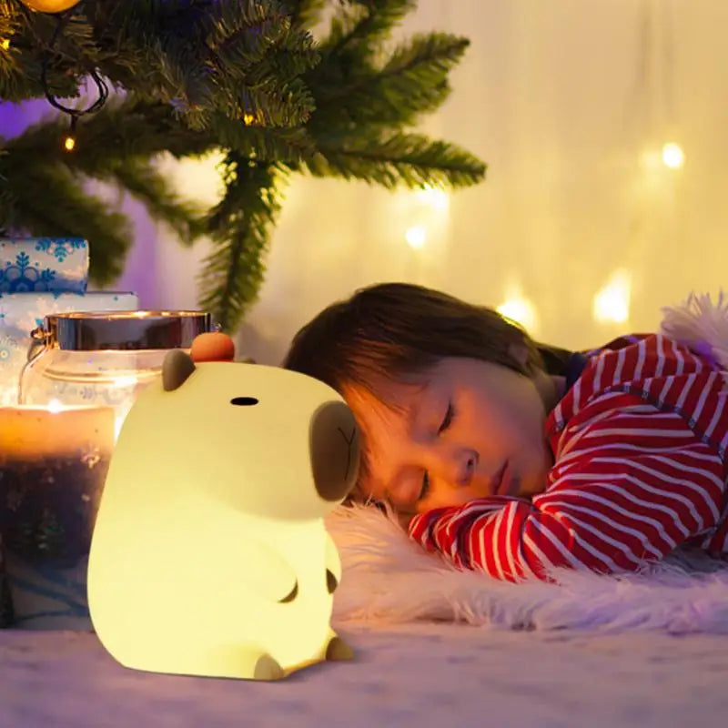 Mes animaux Déco - Veilleuse Capybara en Silicone - Douce Lumière Nuits chambre enfant