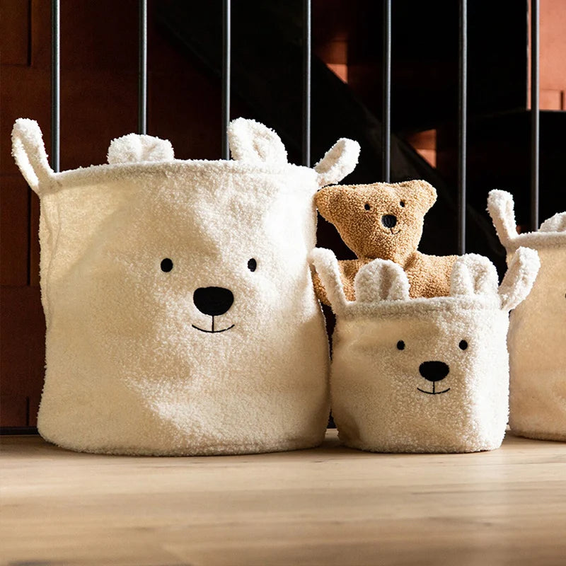 Mes Animaux Déco - chambre enfant - Panier Ours en Peluche