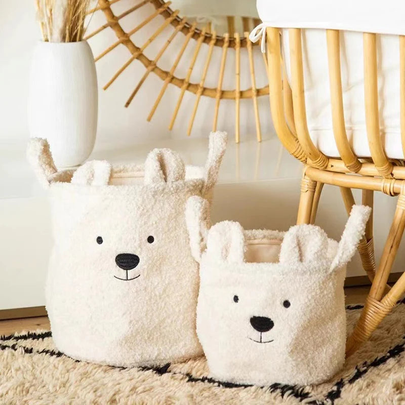 Mes Animaux Déco - chambre enfant - Panier Ours en Peluche