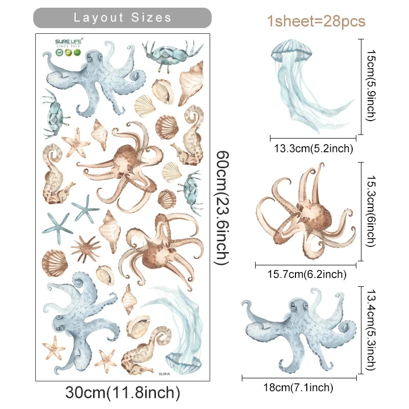 Mes animaux déco - Autocollants muraux Océan