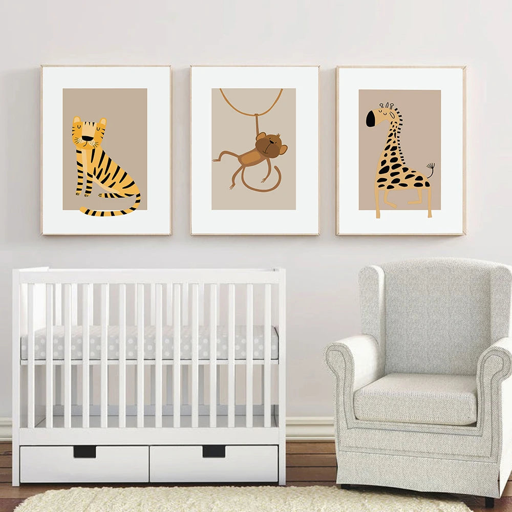 Toile Imprimée d'Animaux de Safari - Mes animaux déco