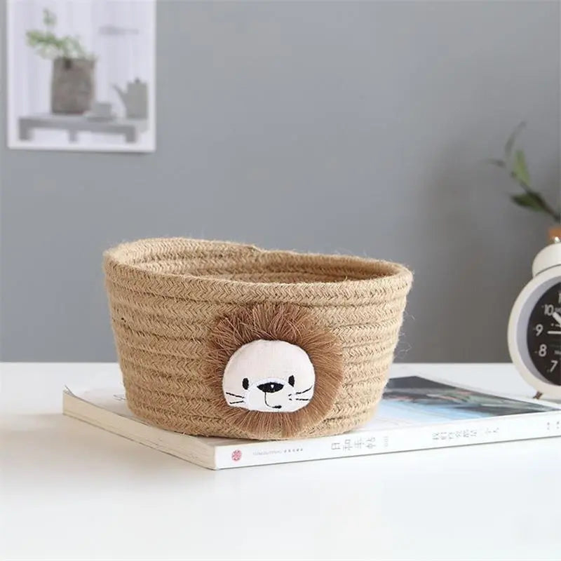 Mes animaux déco - Panier de rangement en corde de coton tissé