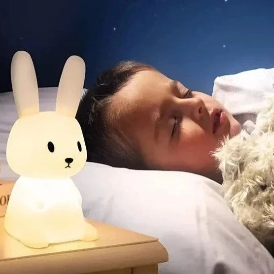 Mes animaux déco - Veilleuse Lapin en Silicone - Lumière Douce Nuits chambre Enfants