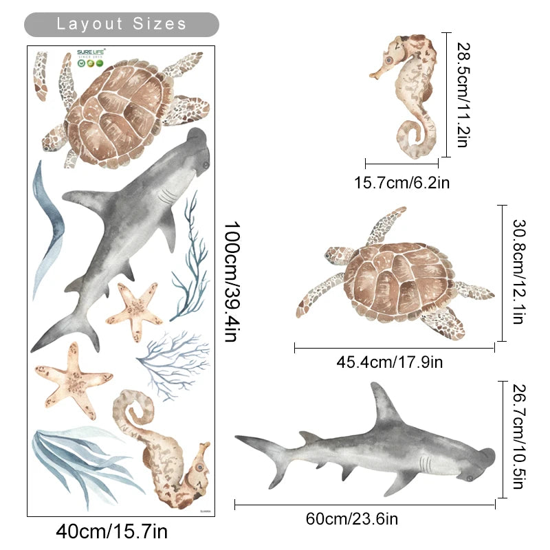 Mes animaux déco - Autocollants muraux Océan