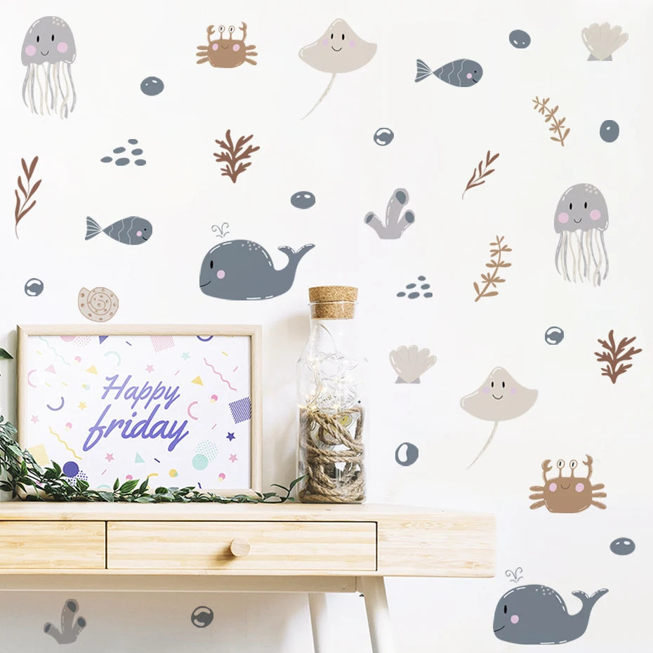 Stickers Muraux Océan Cartoon - Mes animaux déco