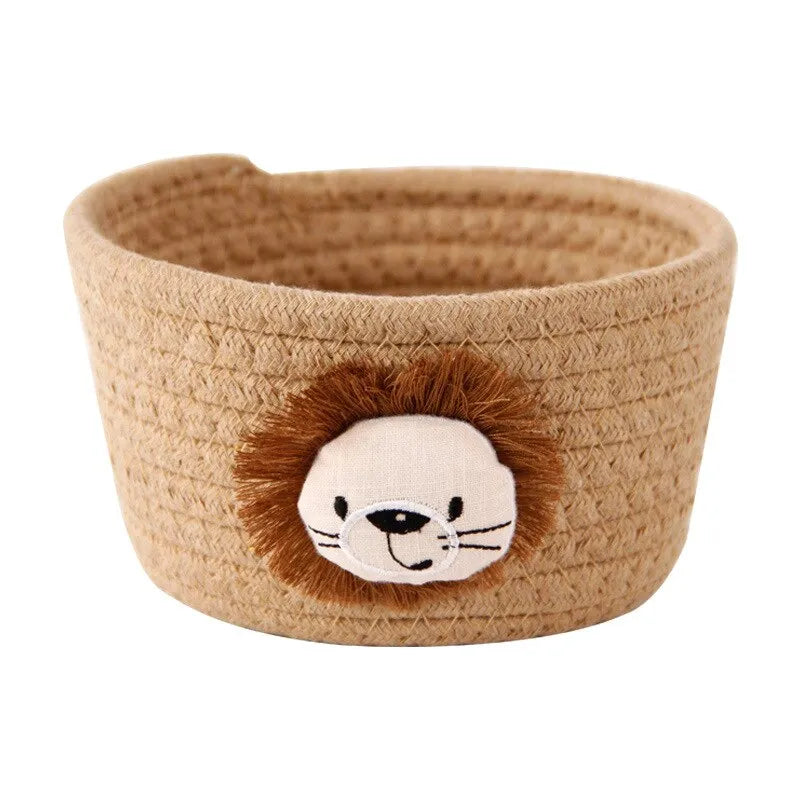 Mes animaux déco - Panier de rangement en corde de coton tissé