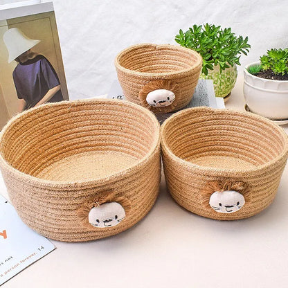 Mes animaux déco - Panier de rangement en corde de coton tissé